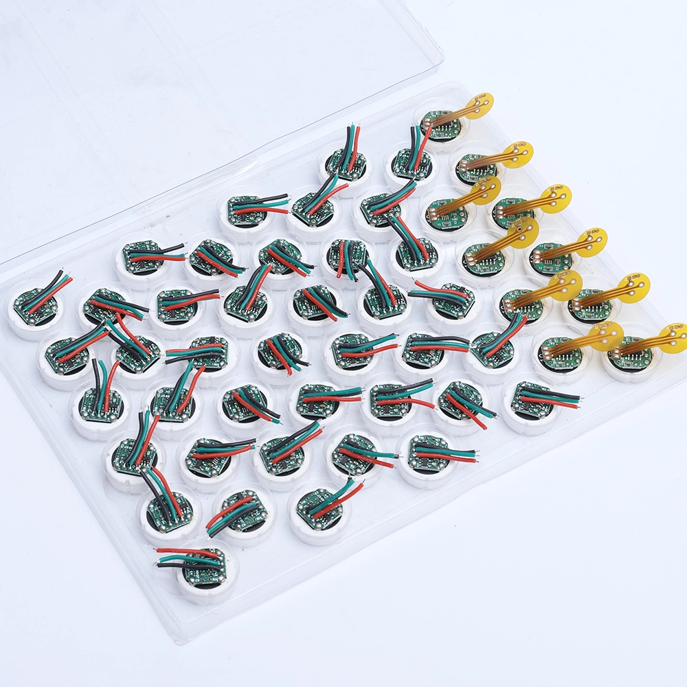 Tray of Zhixin Micro ceramic pressure sensor modules with circuit boards and connections