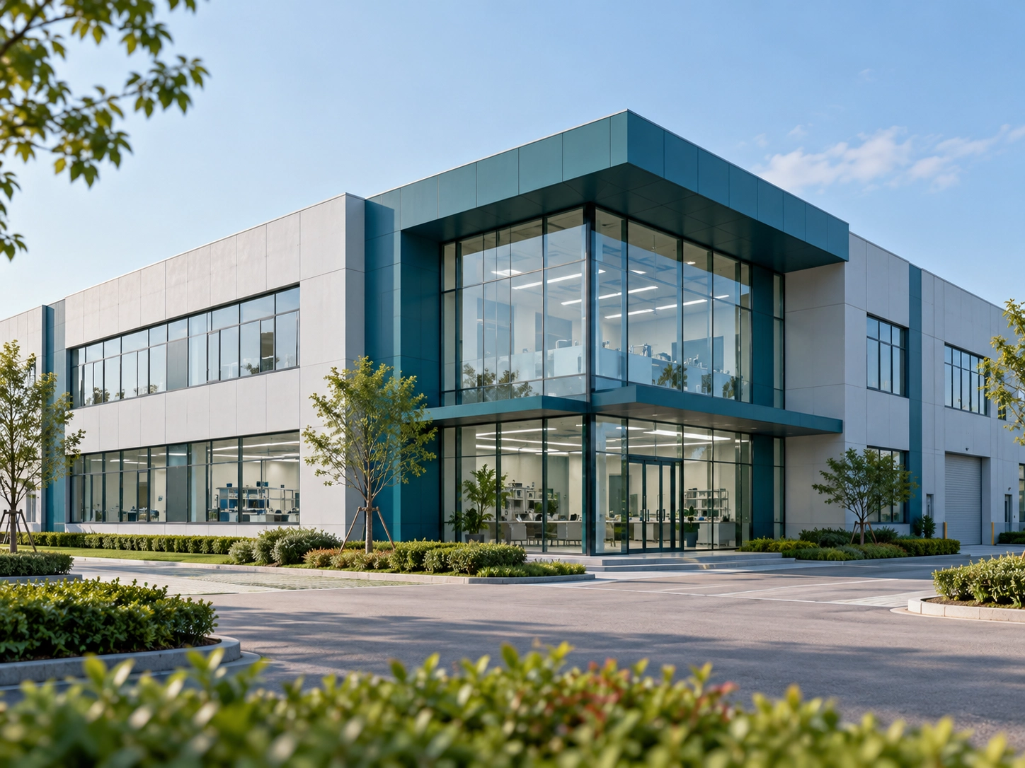 Concept illustration of a technology company office and development building