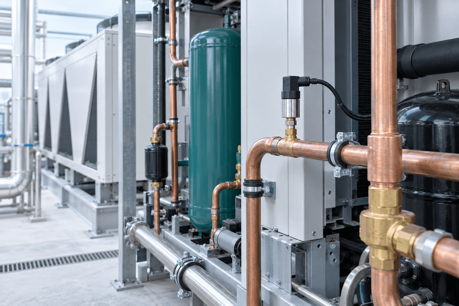 Ceramic pressure sensor installed in HVAC and refrigeration equipment